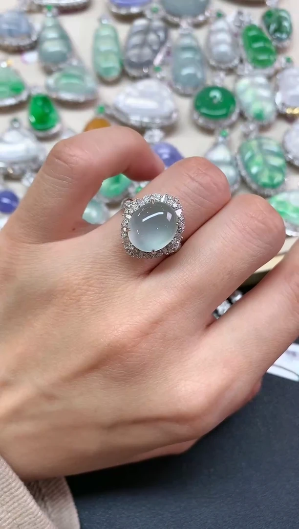 【闪购商品】翡翠戒指18K金镶嵌Z540|19800