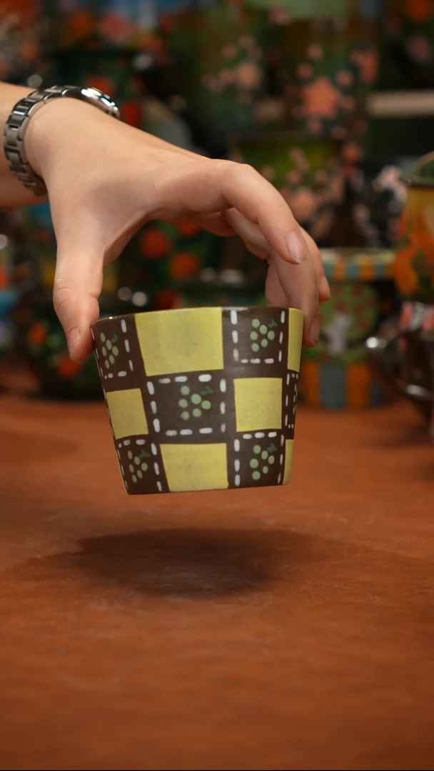 紫砂油画   釉下彩  杯子