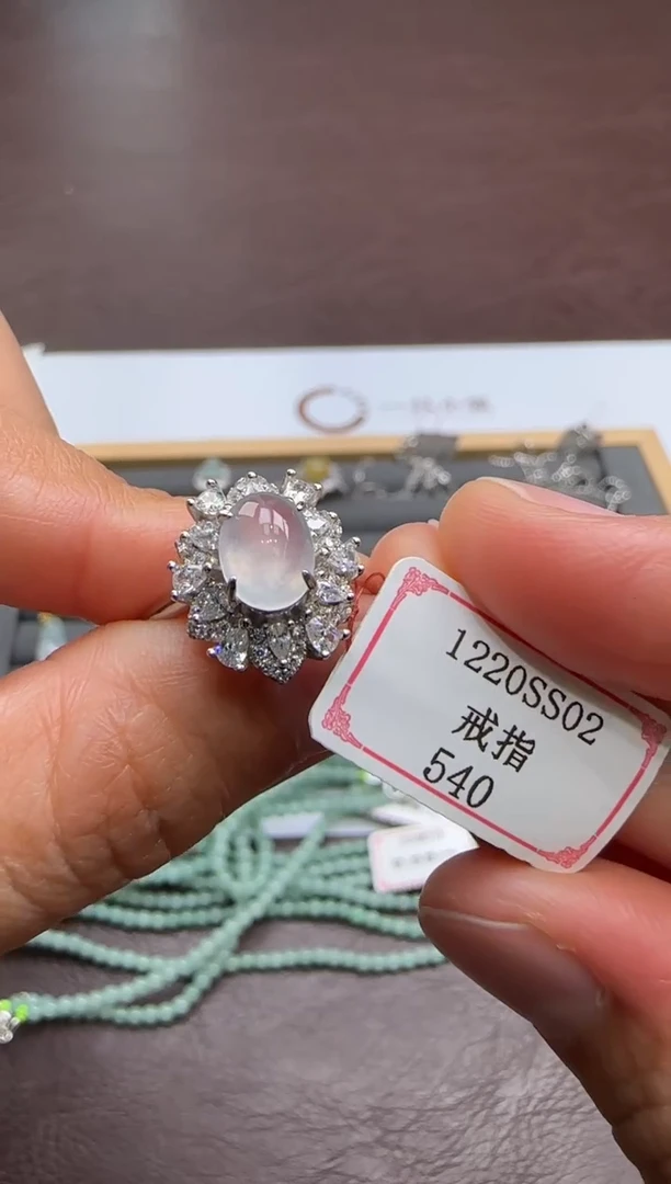 银S925镶嵌戒指翡翠1220SS02