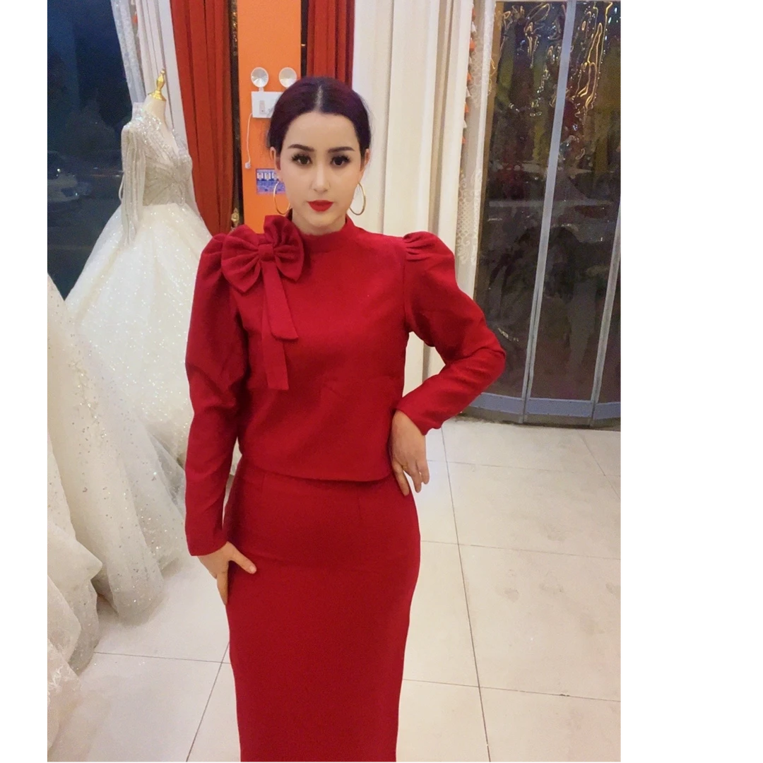 2025新款蝴蝶结时尚显瘦气质连衣裙