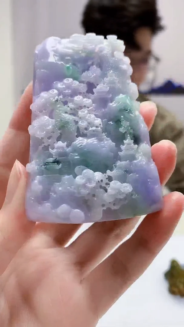 定制翡翠未镶嵌4688zm-毛货赠珠链山水103