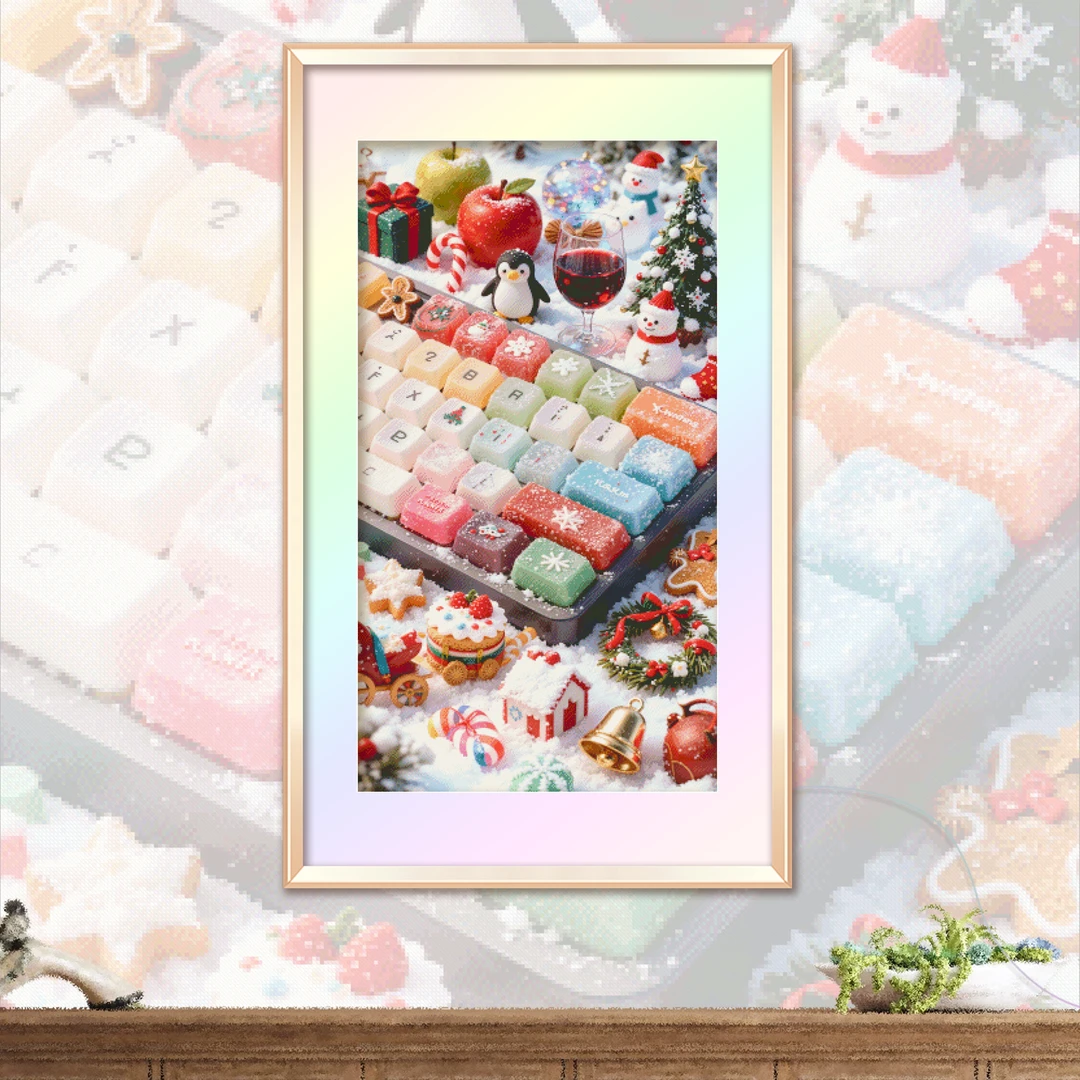 ks十字绣甜蜜分享客厅挂画自己绣手工套件棉线新款好绣键盘圣诞