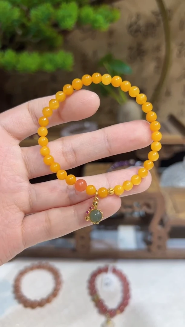 手串琥珀未镶嵌手饰@@