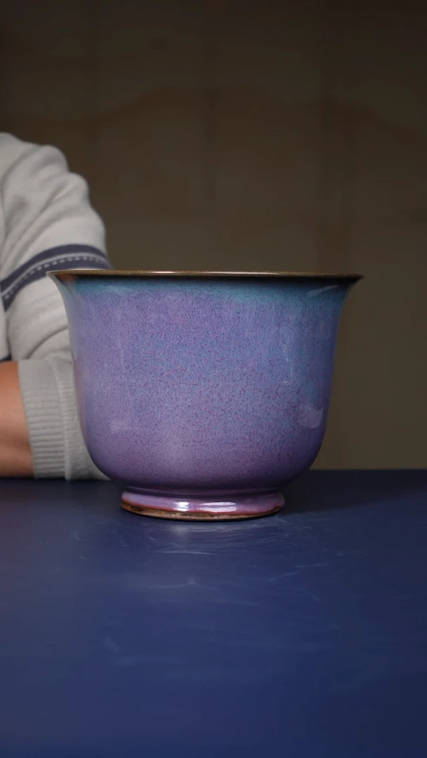 【闪购商品】摆件钧瓷宋钧仰钟式花盆
