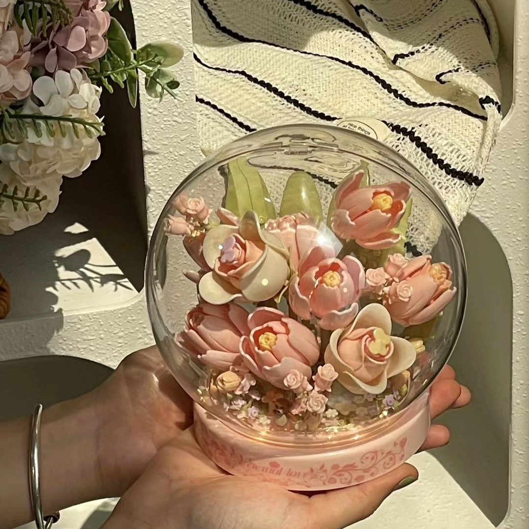 浪漫少女心成人手工diy积木花束拼装摆件永生花女生创意生日礼物