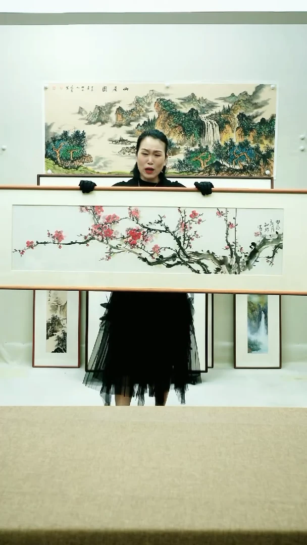 173*53知非手绘花鸟带框
