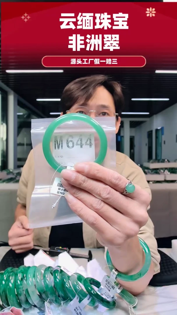 未镶嵌手镯石英质玉（非洲翠）58圈口M644