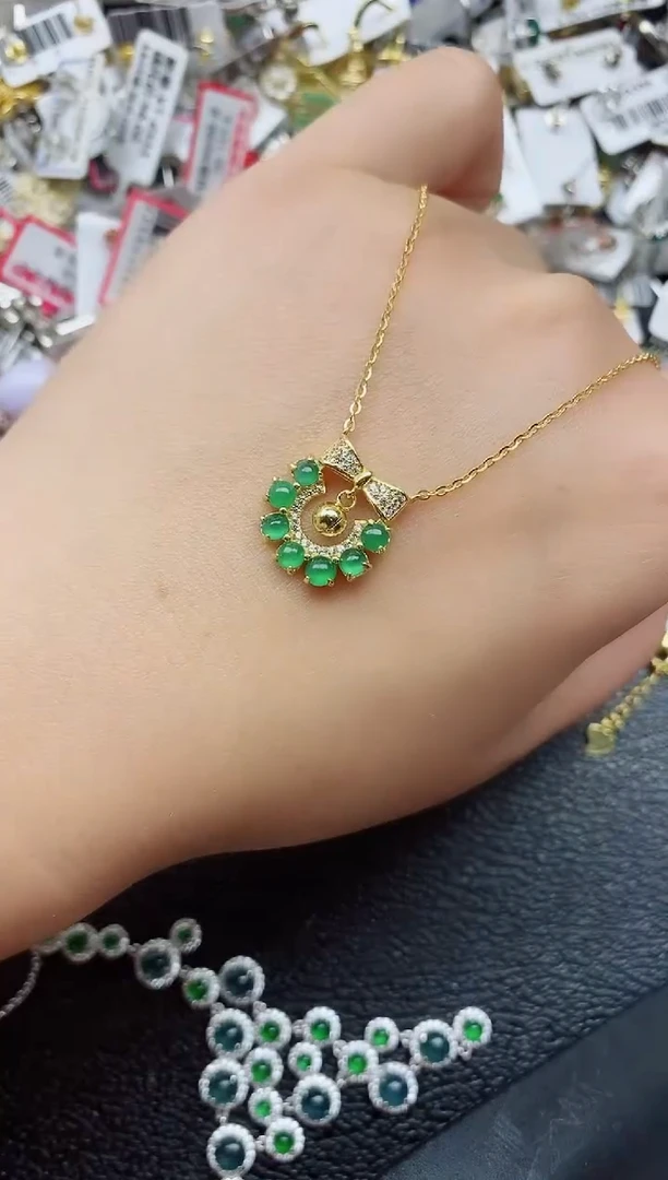 银S925镶嵌戒指翡翠1