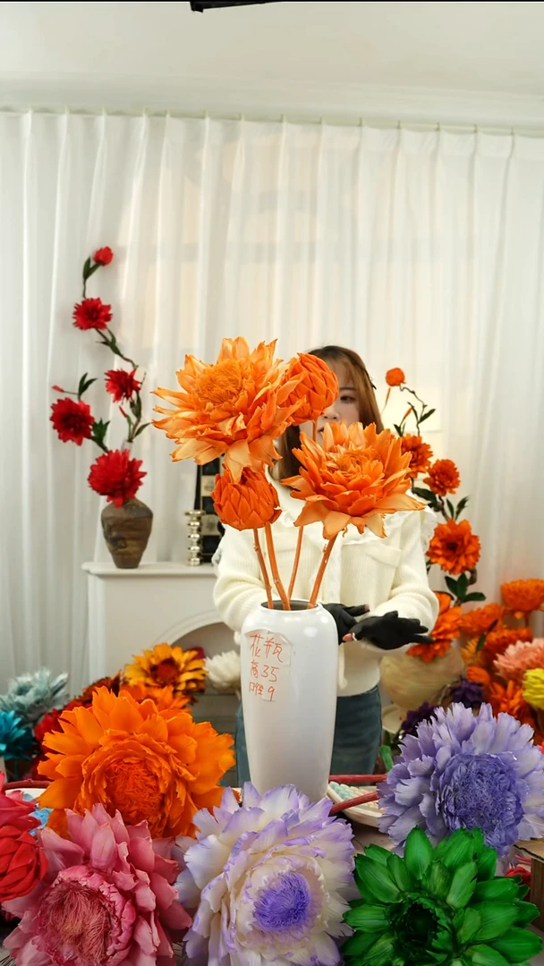 永生洋蓟 霸王花4个头爱马仕橙【微瑕】A2