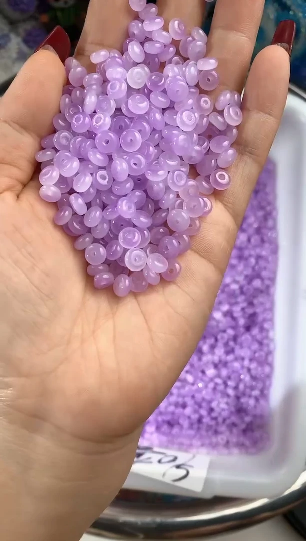 玻璃0204卡6算盘珠150颗莫奈紫色浅