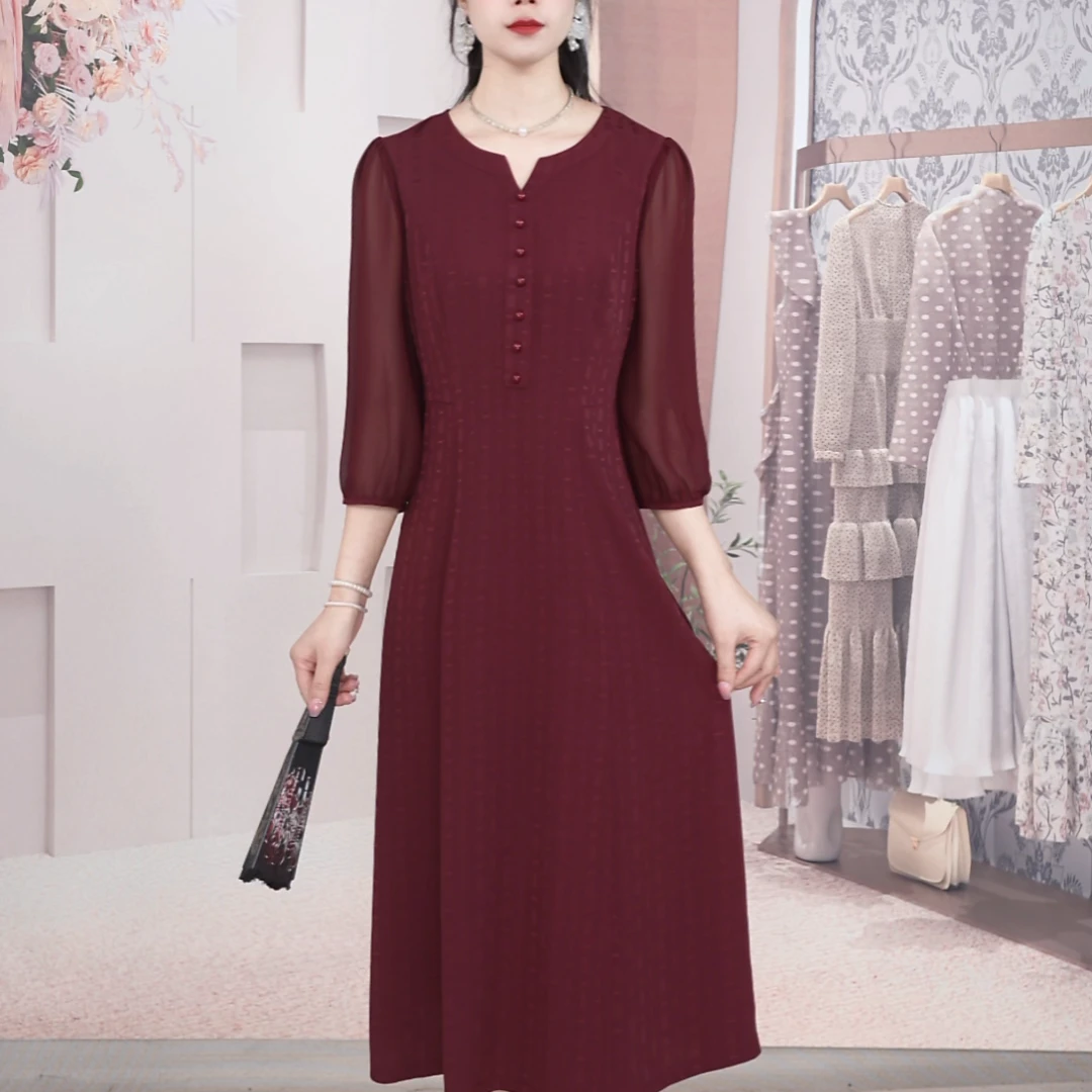 【梦雅衣橱】早秋新款新国风古韵时尚气质显瘦优雅婚宴连衣裙
