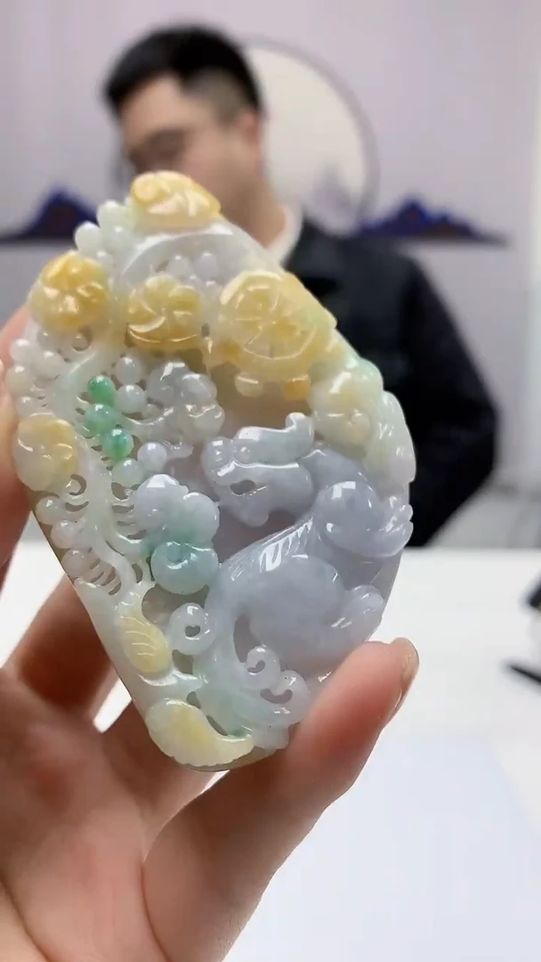 【闪购商品】定制翡翠未镶嵌5153ms-毛货36麒麟