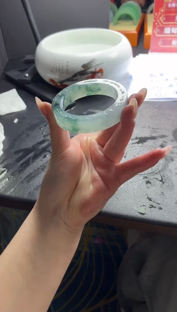 未镶嵌手镯定制翡翠沁*心ddj··