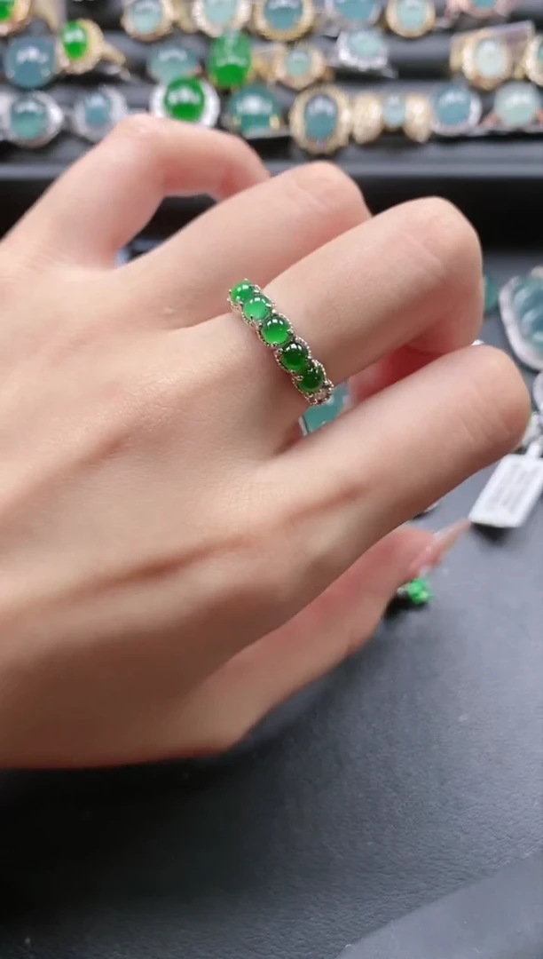 【闪购商品】翡翠戒指银S925镶嵌51511-15