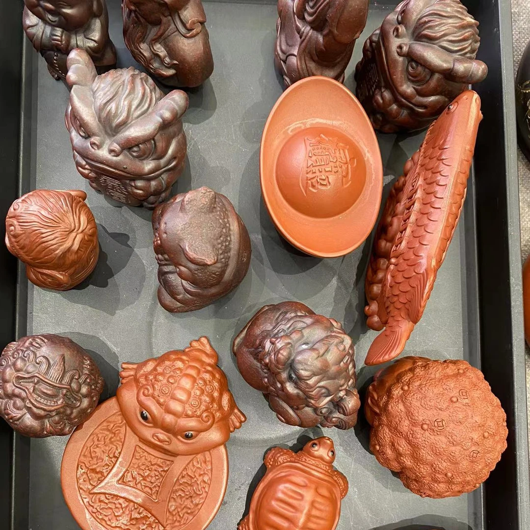 宜兴紫砂原矿手工茶宠摆件（随机发）