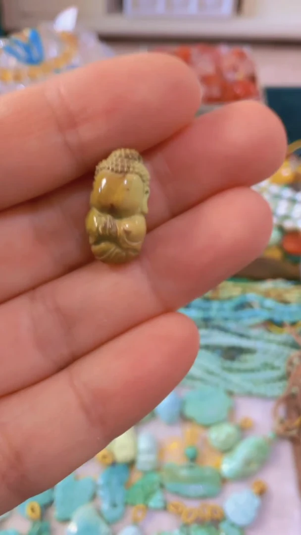 未镶嵌绿松石珠宝半成品无相佛吊坠