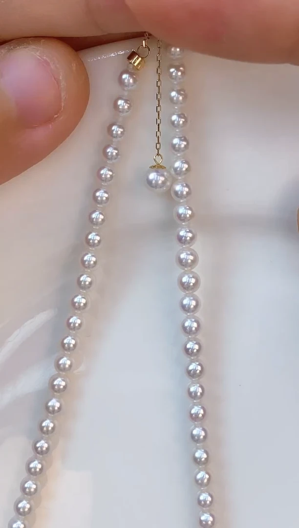 淡水珍珠银S925镶嵌项链4-4.5