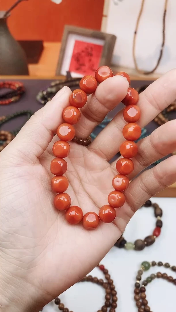 【闪购商品】南红玛瑙手链未镶嵌六方单圈