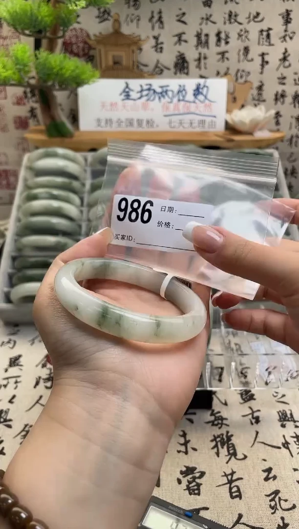 石英质玉（天山翠）手镯未镶嵌986
