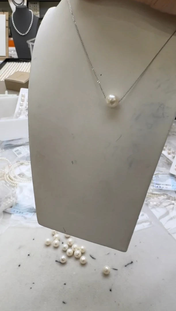 淡水珍珠银S925镶嵌吊坠(赠链)10mm 路路通（好评款）