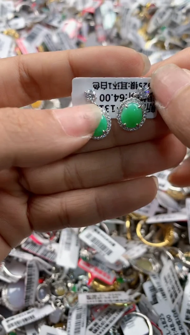 银S925镶嵌戒指翡翠101010---2