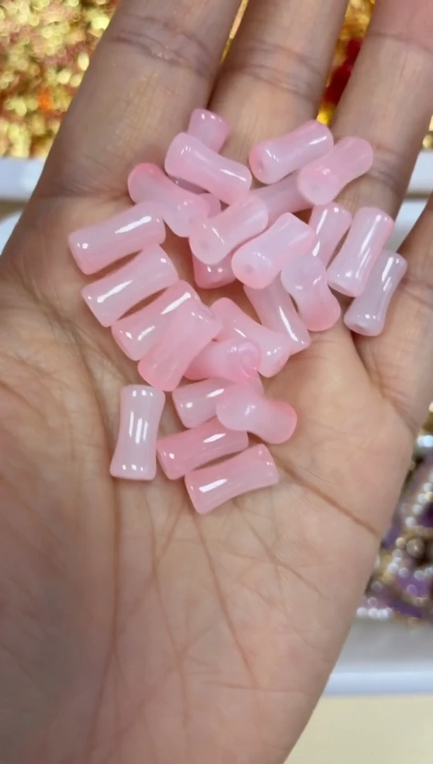 琉璃1626竹节100个西柚粉