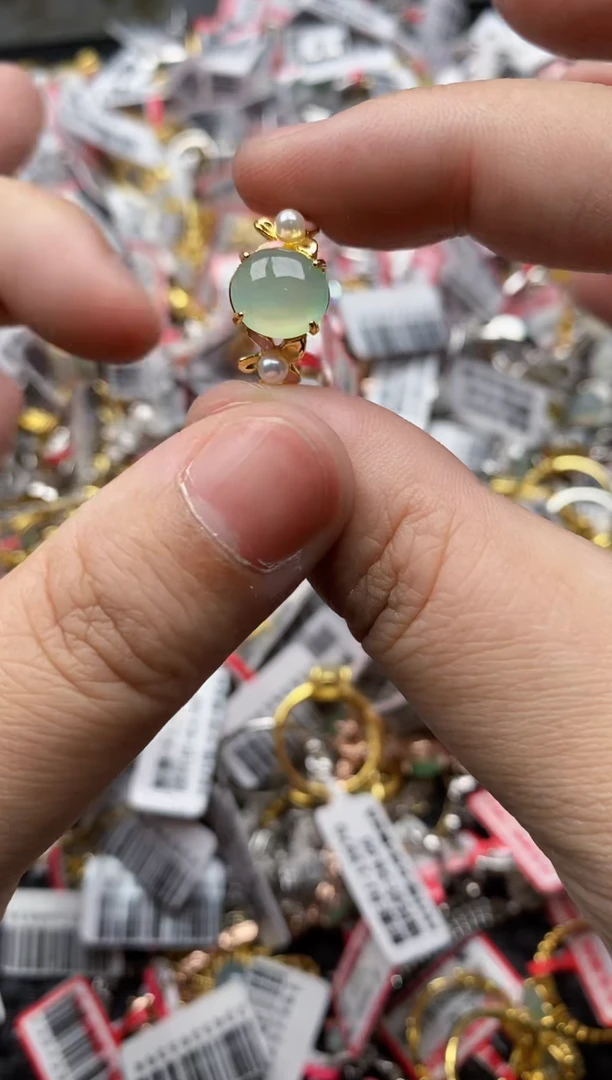 【闪购商品】翡翠戒指银S925镶嵌99999---4