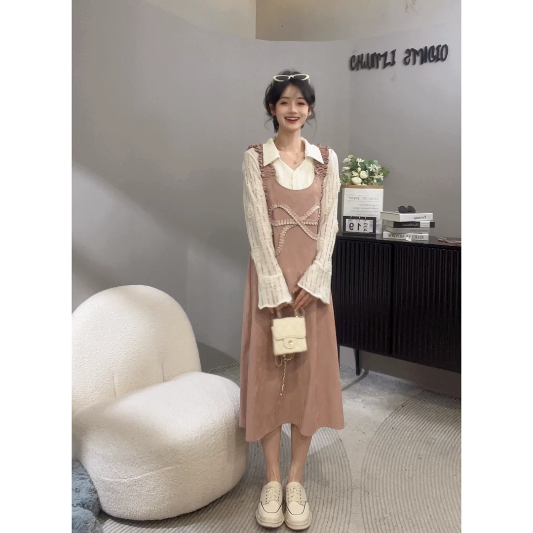 【慧姐】减龄温柔背带连衣裙中长款【11126】