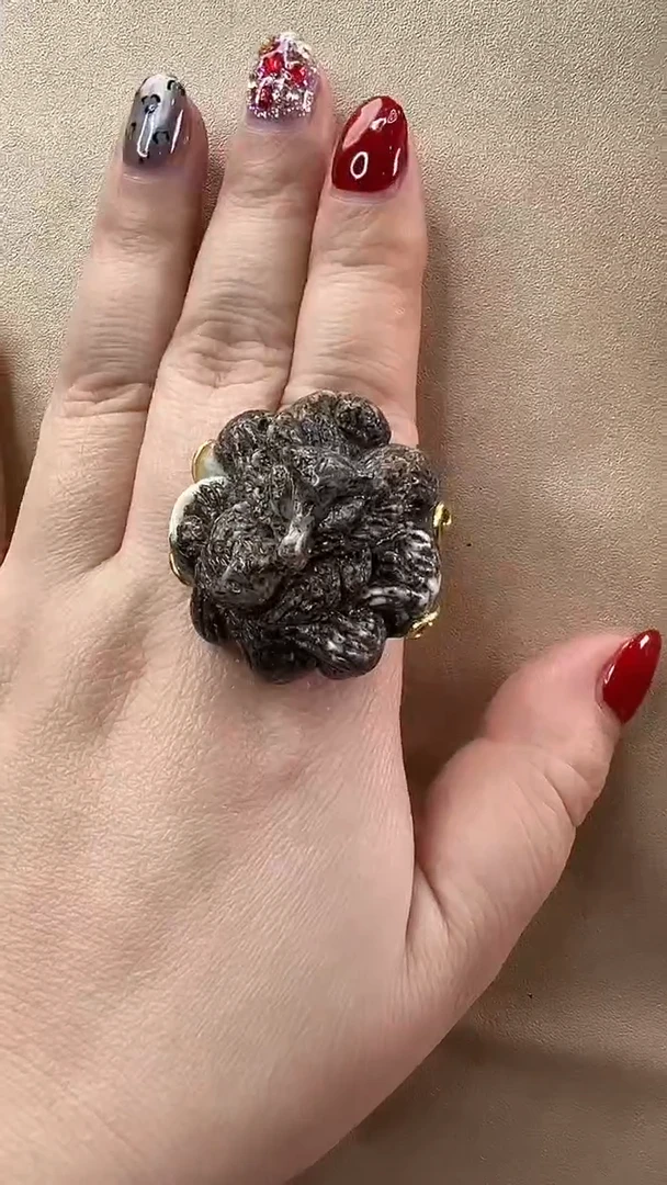 【闪购商品】琥珀戒指银S925镶嵌戒指