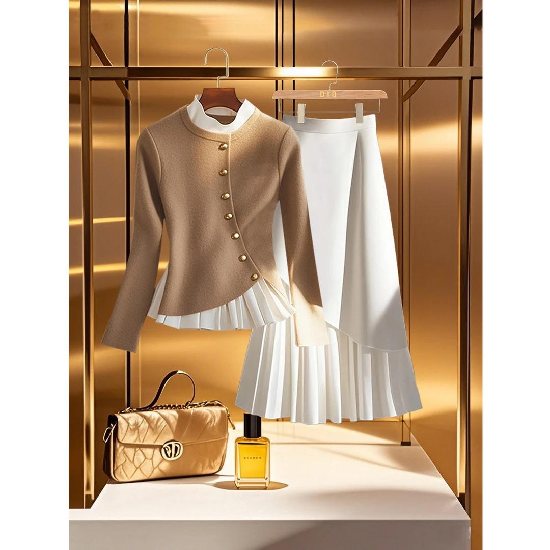 2025新款一整套洋气衣服女设计感小众上衣高端精致气质中长半身裙