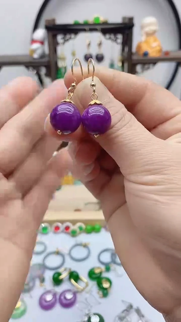 14K金镶嵌苏纪石（舒俱来）耳饰70