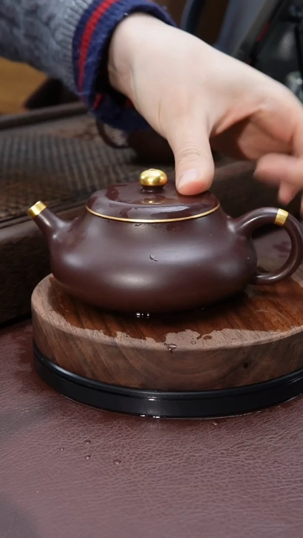 【闪购商品】紫砂茶壶描金静乐紫砂壶