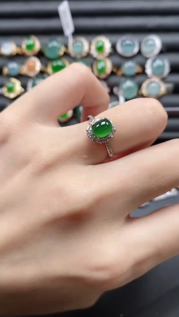 【闪购商品】翡翠戒指银S925镶嵌51151