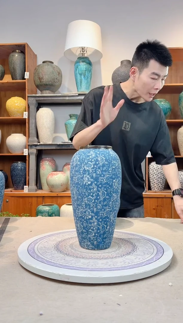 瓶陶瓷花瓶 芙蓉青花 大号 正品