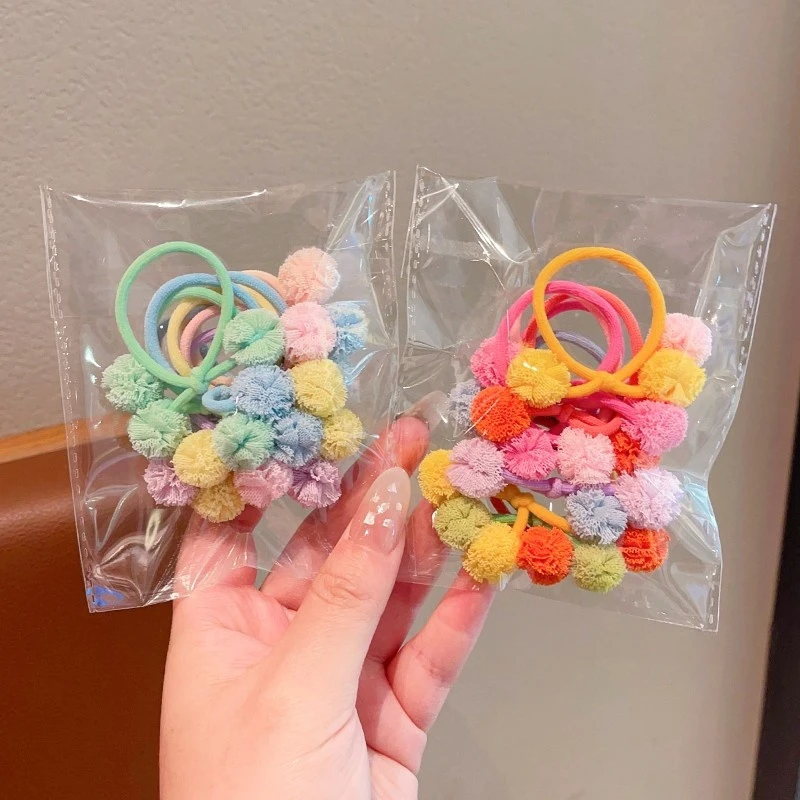可爱彩色纱扎辫子发绳小女孩扎头发皮筋宝宝头绳不伤发女童少女球