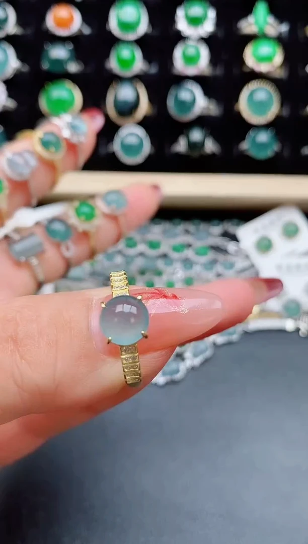 【闪购商品】翡翠戒指银S925镶嵌0696