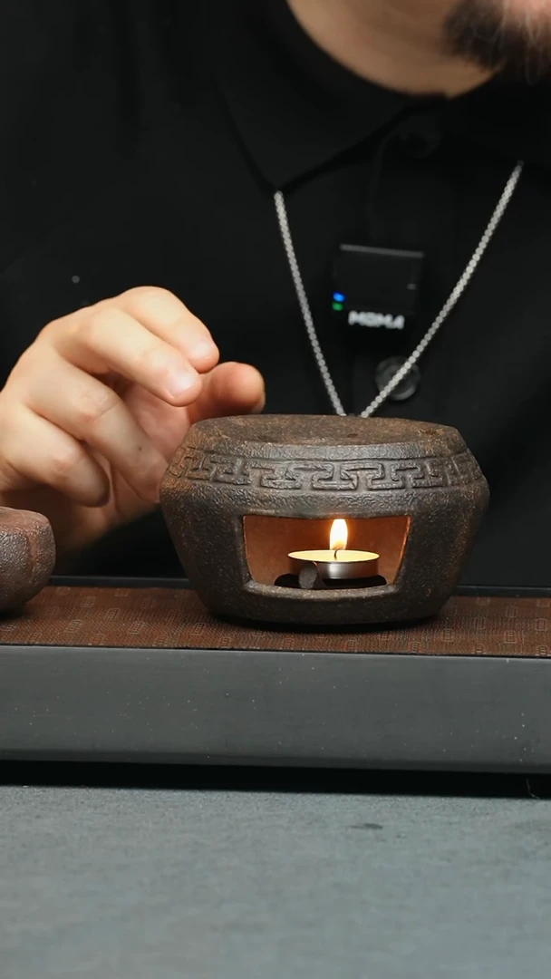 【闪购商品】紫砂茶壶五堂 温茶器-回纹圆炉