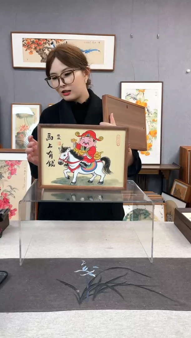 【闪购商品】国画A4-23*32摆台手绘作品-