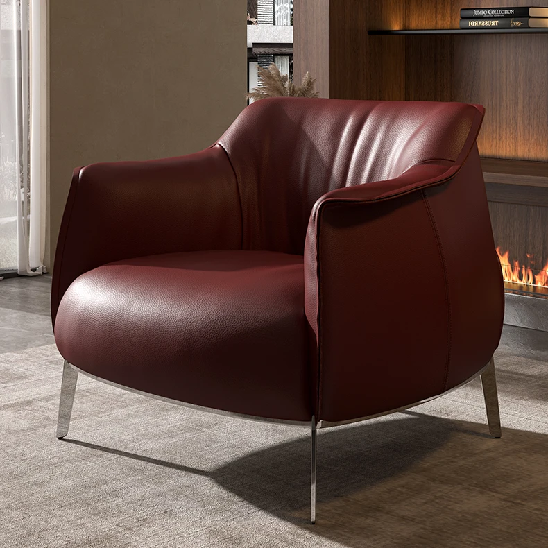 【越映】阿奇博尔 实心顶配版→全青皮单人椅