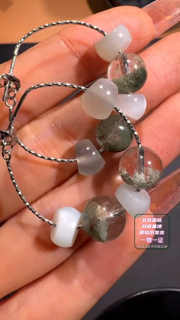 【闪购商品】水晶耳挂未镶嵌E1376 月光石绿幽灵耳挂