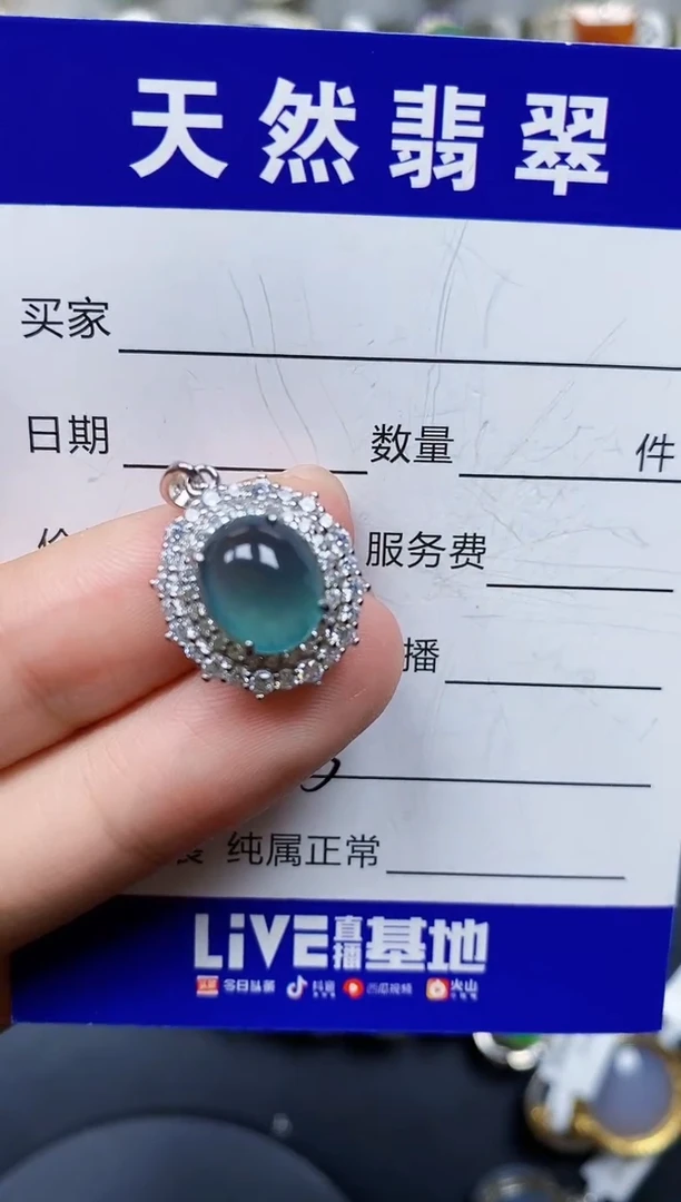 翡翠银S925镶嵌颈饰525
