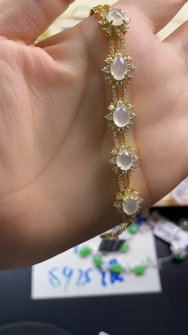 银S925镶嵌戒指翡翠翡翠 蛋面 银S925镶嵌