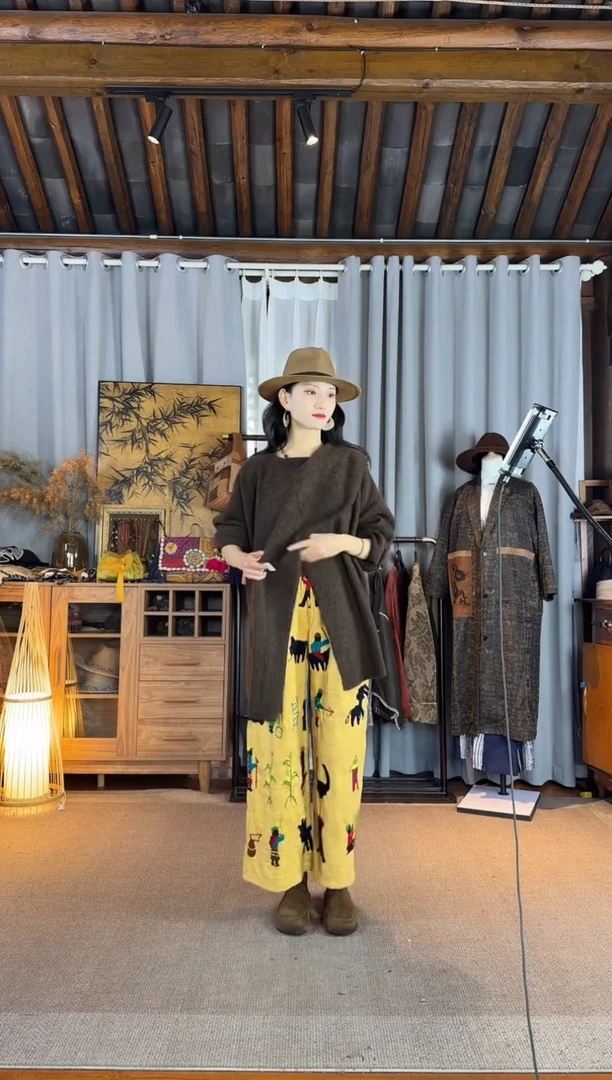 风****雲设计师款黄色孩童裤子