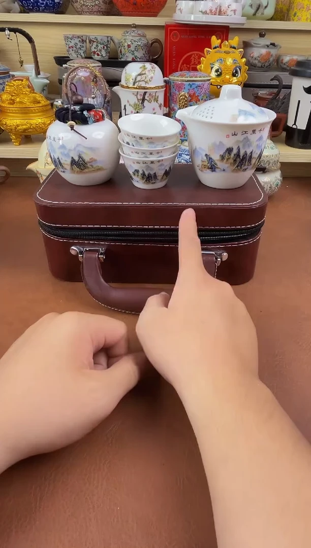 陶瓷茶具摆件旅行套组