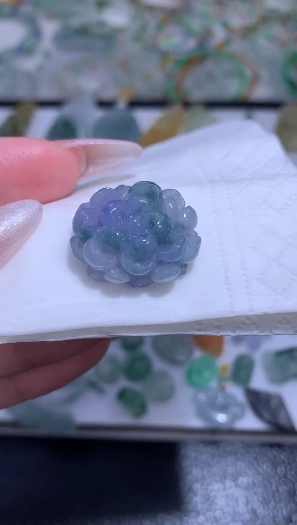 未镶嵌定制翡翠牡丹花