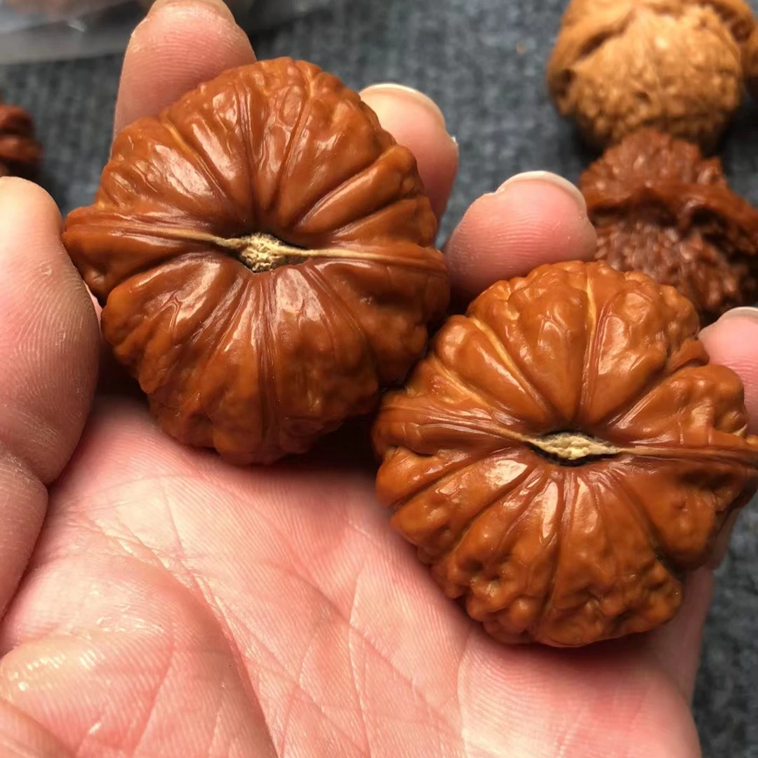 文玩核桃南瓜墩42尺寸盘红上色了