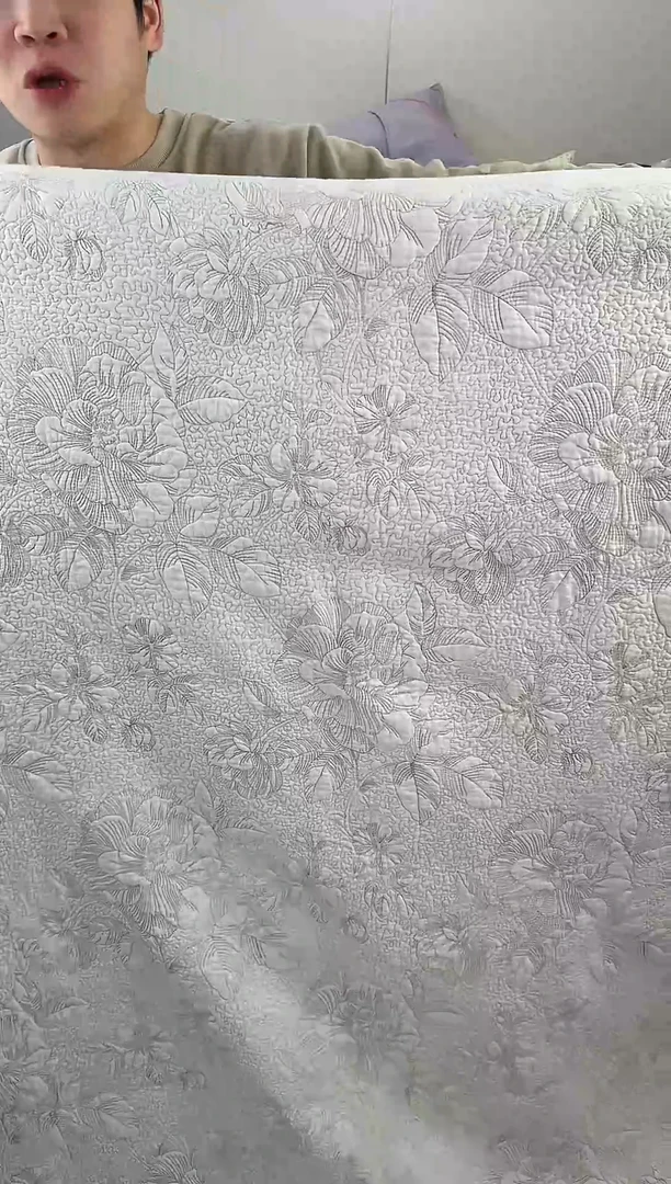 棉白盏花230*250单床盖纯棉