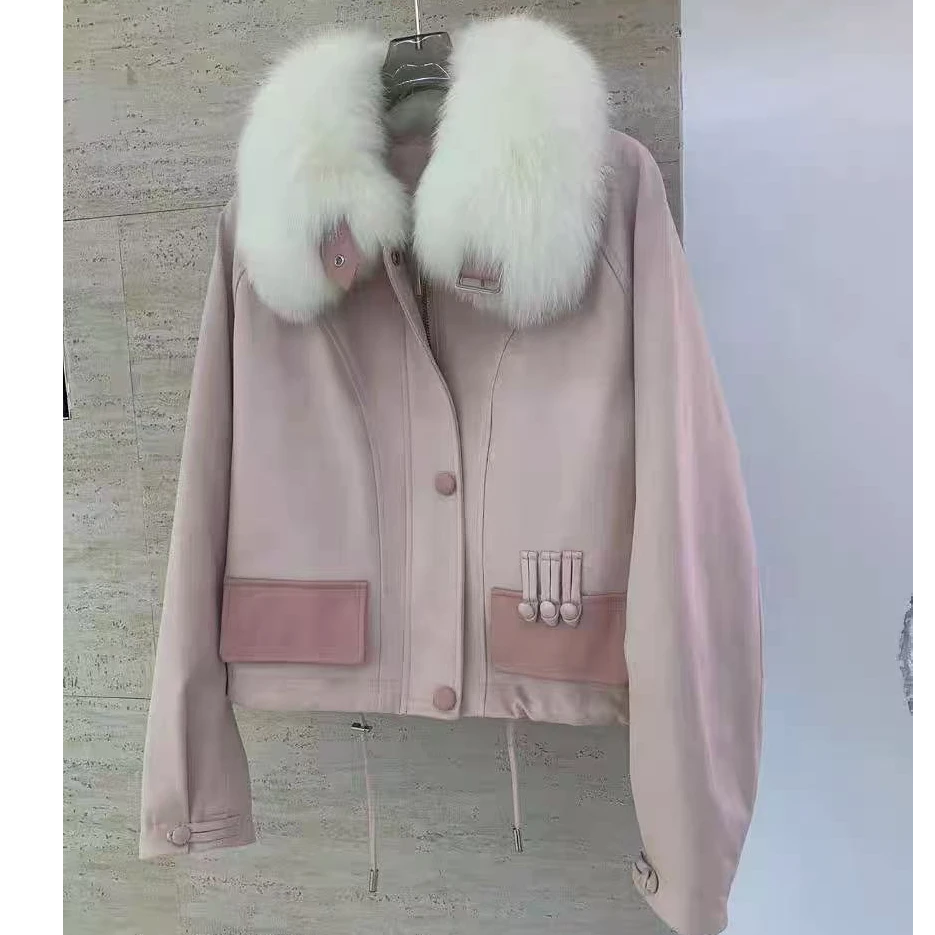 DOUSHEHUI   款号Z-23081狐狸毛麂皮绒皮草服饰外套