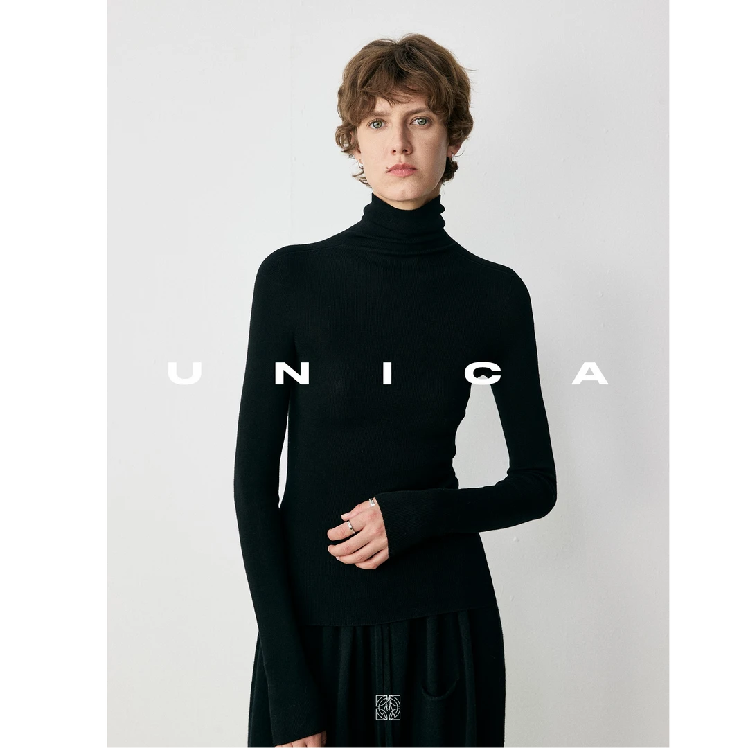 UNICA口碑意大利Baruffa/biellaTEC120s绵羊毛岛精无缝针织打底衫