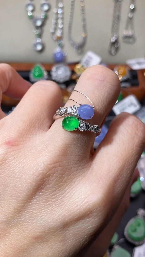 【闪购商品】翡翠戒指18K金镶嵌戒指